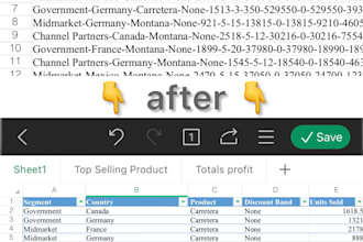 clean, format, merge, split excel data