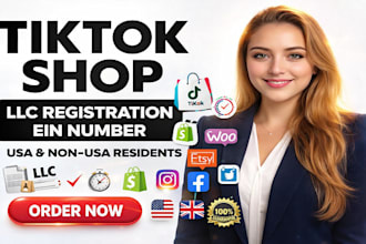 setup tik tok shop, tiktok shop USA,tiktok shop business and register llc
