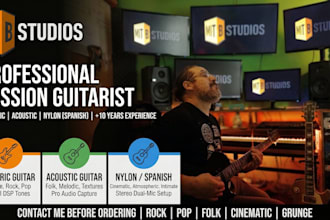 record professional electric, acoustic or nylon guitar for your project