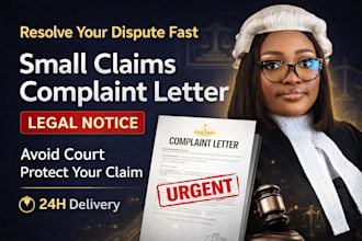 write a small claims complaint letter or legal notice before filing court case