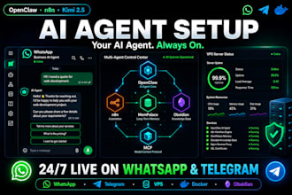 setup openclaw ai agent kimi whatsapp n8n automation cerebra docker vps obsidian