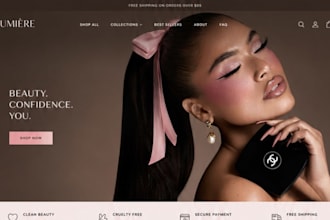 design private label cosmetics website cosmetics shopify store beauty website