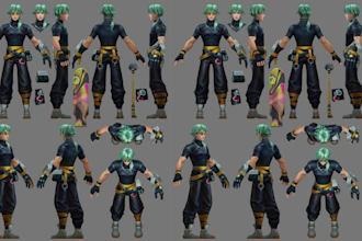 create a game ready 3d character with rigging for unreal engine