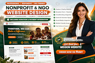 nonprofit charity website 501c3 donation church fundraising wordpress website