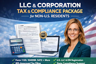 business tax return form 1120, 5472, US non resident llc, register US llc