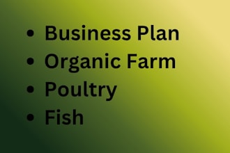 write design organic poultry farm agriculture business plan