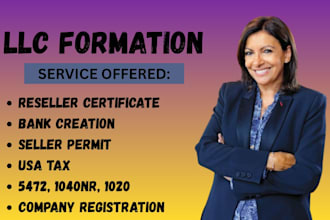 usa llc formation, obtain ein, create usa bank account, stripe bank, tax permit
