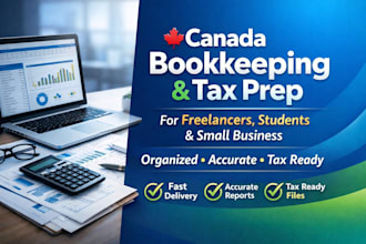 do bookkeeping, tax preparation for freelancers, students, small business canada