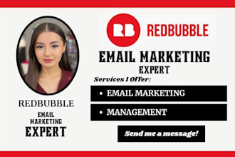 setup redbubble email marketing