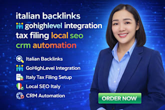 italian backlinks gohighlevel integration tax filing local seo crm automation