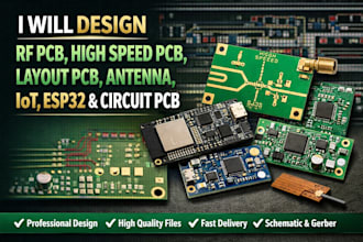 design rf pcb, high speed pcb, layout pcb, antenna, iot, esp32 and circuit pcb