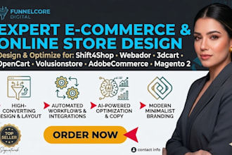 design shift4shop webador 3dcart opencart volusionstore adobecommerce magento2