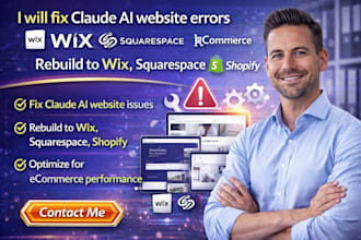 fix claude ai website errors rebuild to wix squarespace ecommerce shopify