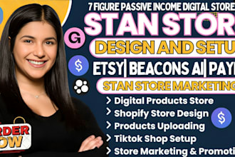 setup stan store digital product, stan store marketing, stan store design