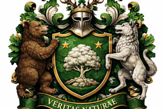 design a premium heraldic crest or coat of arms logo