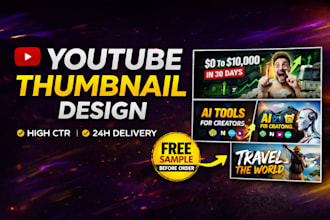 design eye catching youtube thumbnail for high CTR