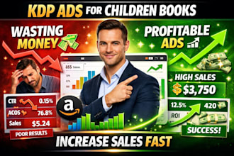 setup and optimize amazon kdp ads for children book to increase sales