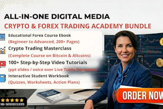 create educational forex course ebook, crypto trading, video course, workbook