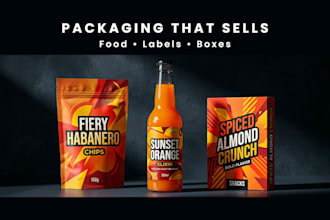 food and product packaging that sells on shelves and online