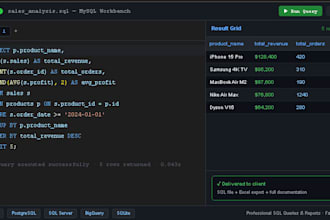 write sql queries to analyze, clean and report your database