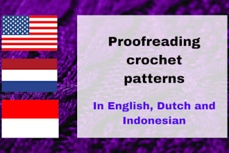proofread your crochet pattern english dutch or indonesian