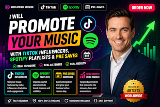 promote your music with tiktok influencers, spotify playlists and pre saves