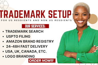do USA trademark registration, uspto filling, search and amazon brand registry