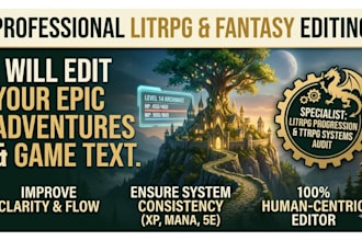 edit litrpg, fantasy, and tabletop rpg content professionally