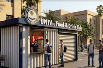design facade restaurant, outdoor cafe, coffeeshop model, lounge area,bar render