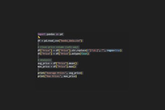 clean and analyze data with python or excel