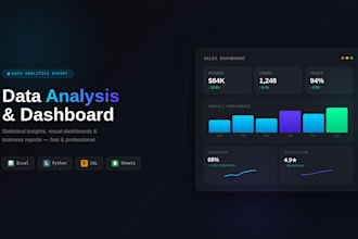 do data analysis and dashboard using excel and sql
