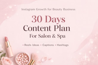 create 30 days instagram content plan beauty salon spa