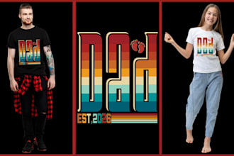 do retro vintage typography bulk t shirt design for printful, merch, and shopify