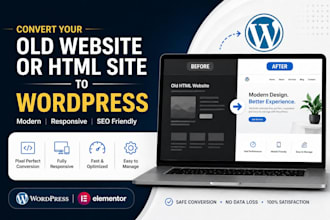 convert your old website or HTML site to wordpress