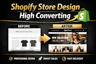 design high converting shopify store for clothing dtf and skincare brand