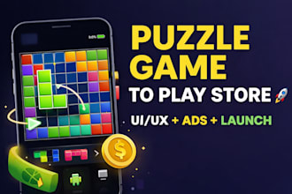 develop android puzzle game with ads, levels and UI UX