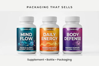 design supplement bottle labels for vitamins and nutrition products