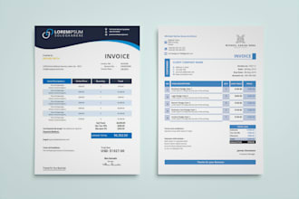 do professional invoice design, receipt, letterhead, PDF template