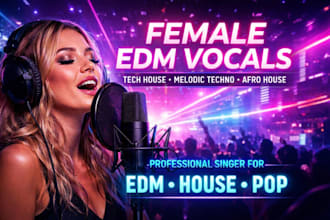 be female ghost producer for tech house, melodic techno, pop, afro, deep house