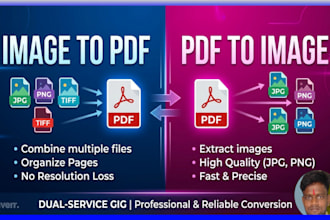 convert image to PDF or PDF to image professionally
