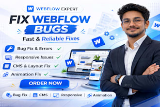 fix webflow bugs, design issues, responsiveness as webflow expert