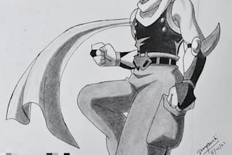 draw custom pencil sketches of landscapes, anime, cartoons and still life