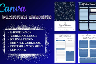 design digital planner, journal, worksheet, or printable template