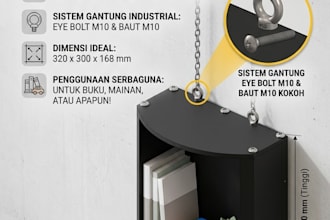 design industrial sheet metal wall shelf with stp files