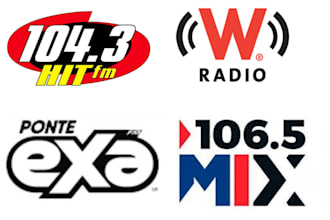 exclusively advertise and promote your track on 104,3 hit, exa, w mexico radio
