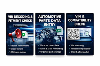 do automotive parts data entry, vin decoding and fitment