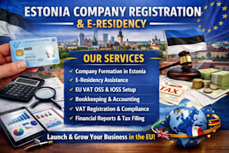 estonia company registration e residency bookkeeping report eu vat oss ioss