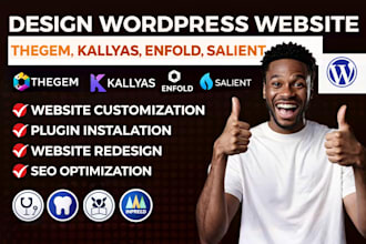 buiild wordpress website using thegem kallyas theme enfold salient impreza theme
