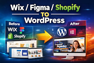 convert figma wix or shopify to wordpress elementor pro