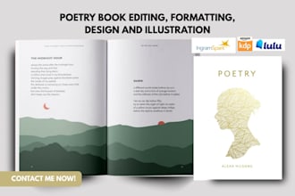 format edit design poetry book poem book cover children story book illustration